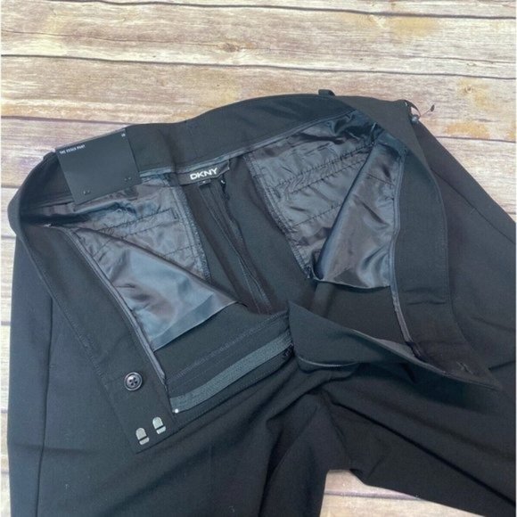 DKNY Black Essex Slim-Leg Dress Pants Black 2 - Picture 4 of 6